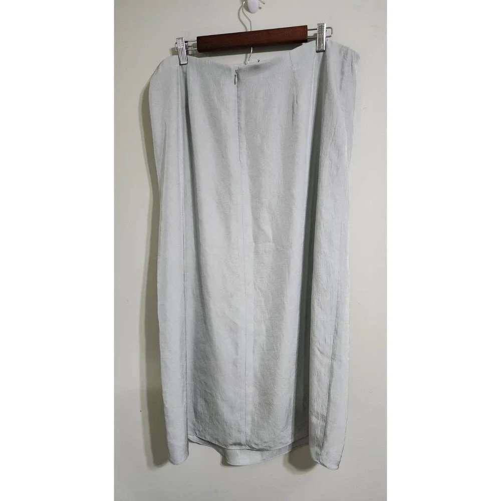 Vince Women’s Overlap long Skirt Size 16 Color Grey-green - Picture 4 of 9